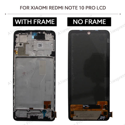 AMOLED LCD Screen For Xiaomi Redmi Note 10 Pro LCD Display Touch Screen Digitizer Assembly M2101K6G M2101K6R Screen Display Part