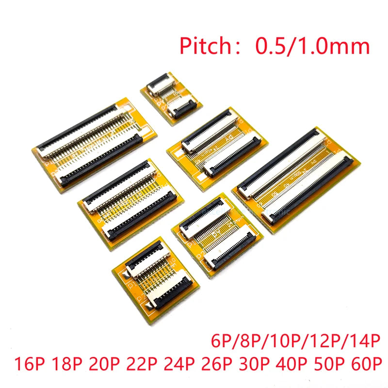 2PCS FFC FPC 0.5mm 1.0mm Flexible Flat Cable Lengthen Extension Board Adapter Board 4P 5P 6P 8P 10P 12P 16P 20P 24P 30P 40P 50P