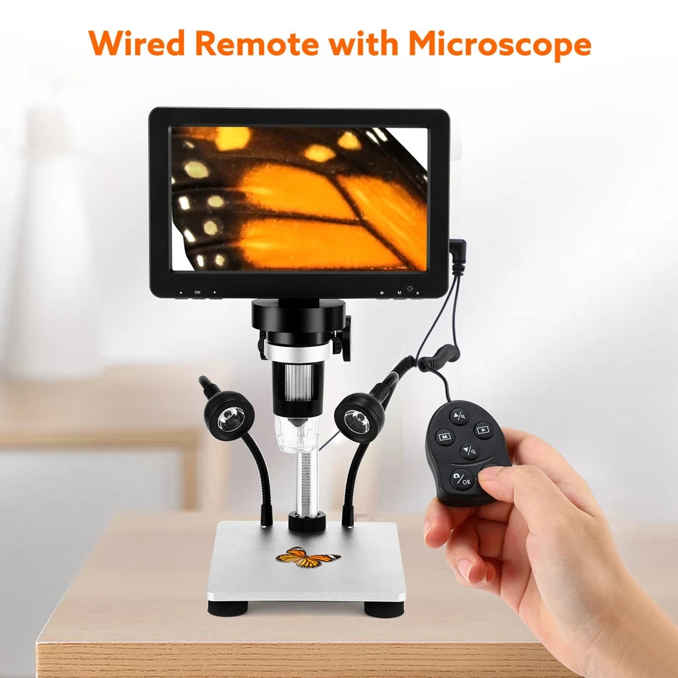 Elikliv EDM9 Pro 1200X HDMI Digital Microscope with 7'' IPS Screen 16MP Coin Soldering Electronic Microscope 32G for Windows Mac
