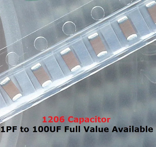 Kit Surtido Capacitor Cerámico SMD 1206 (10uF-100uF, 16V/25V, X7R) - Pack 100 Unidades