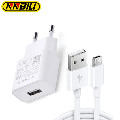 Cargador NNBILI para Redmi (5V 2A, EU/US) con Cable Tipo C/Micro USB para Note 11/10/9/9A/8A/3-8 Pro