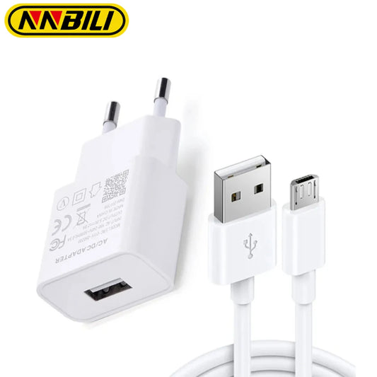 Cargador NNBILI para Redmi (5V 2A, EU/US) con Cable Tipo C/Micro USB para Note 11/10/9/9A/8A/3-8 Pro