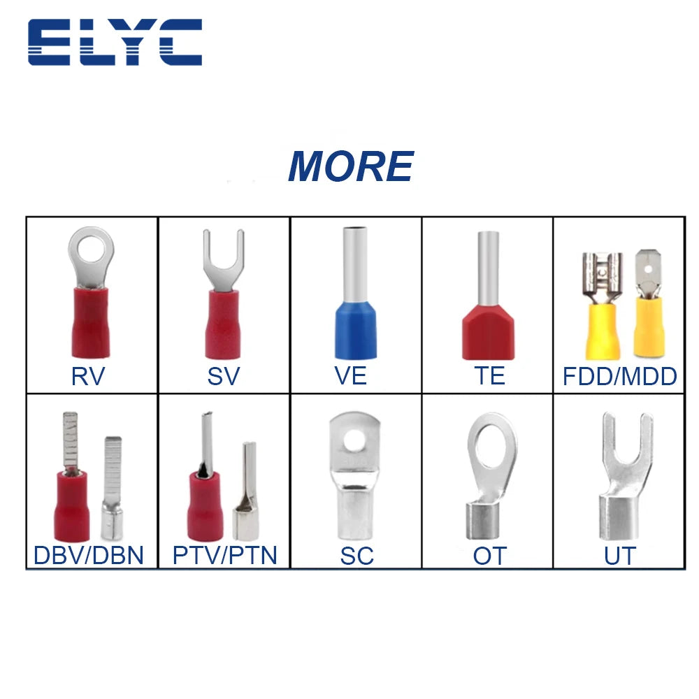 Conector Ferrule Cobre Oricalco Terminal Punta Cable Aislado Crimp (0.5-6mm², 22-10AWG, E0510-E6010) (1000 Unidades)
