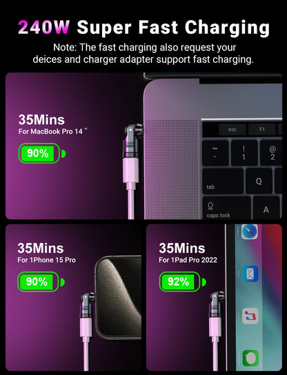Adaptador Magnético OTG AUFU 9 Pines Tipo C Hembra a Tipo C/iOS/Micro Macho (PD 240W Carga Rápida) Convertidor para iPhone/Laptop