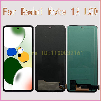 6.67" Tested Display For Redmi Note 12 LCD Screen 22111317G Digitizer For Redmi Note 12 4G 5G LCD Display 23028RA60L Replacement
