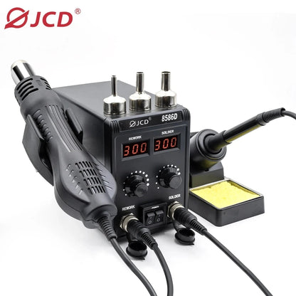 JCD 8586D Soldering Station 2 IN 1 750W Hot Air Gun LCD Dual Digital Display Electric Soldering Iron SMD Welding Rework Station