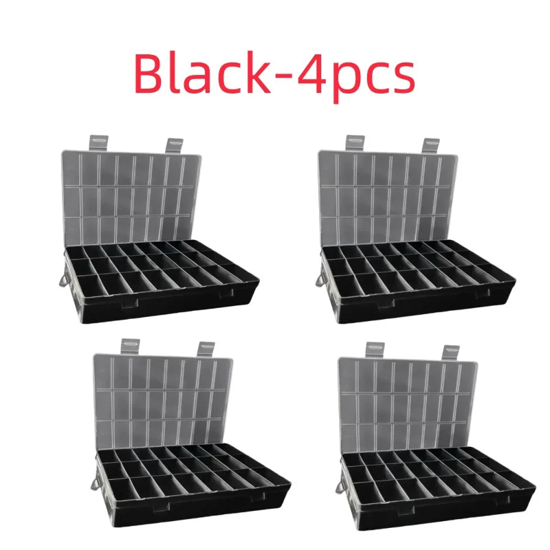 Caja Almacenamiento Plástico Compartimentos (24 Rejillas) Organizador Joyería/Pendientes/Cuentas/Tornillos Contenedor Hogar