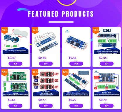 1~20PCS 2S 7.4V 8A Li-ion 18650 Lithium Battery Charger Protection Board 8.4V Overcurrent Overcharge / Overdischarge Protection