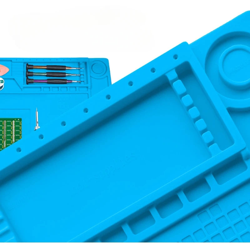 Alfombrilla Silicona Multifuncional Gruesa Magnética Antiestática Resistente Temperatura para Reparación Electrónica/Placa Base IC