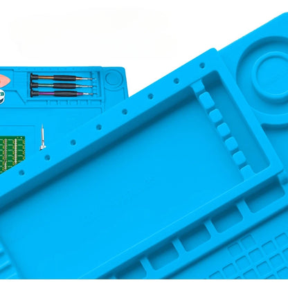 Alfombrilla Silicona Multifuncional Gruesa Magnética Antiestática Resistente Temperatura para Reparación Electrónica/Placa Base IC