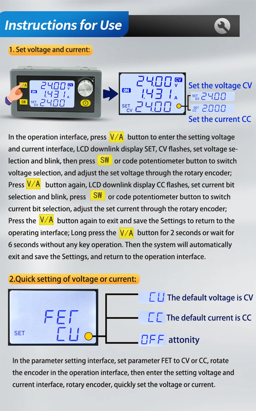 Módulo Convertidor Buck-Boost SK35H CC/CV 0.6-30V 4A Fuente Laboratorio Ajustable DC-DC