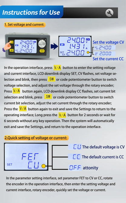 Módulo Convertidor Buck-Boost SK35H CC/CV 0.6-30V 4A Fuente Laboratorio Ajustable DC-DC