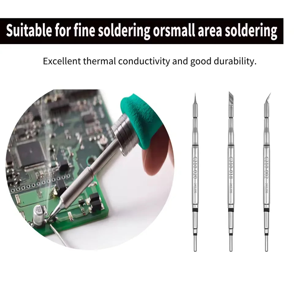 Original JBC C210 Soldering Iron Tips C210002/018/020 Universal Heating Core Efficient Heat fit JBC T210-A Precision Handle