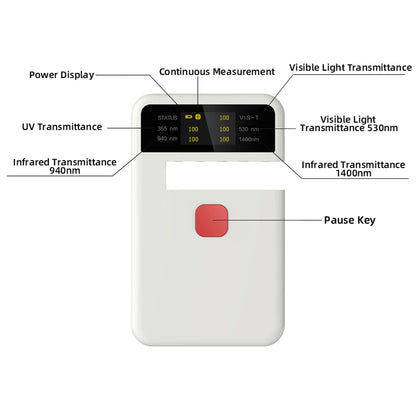 Medidor Transmitancia Portátil CT-25 (UV/VL/IR) - Tester 365nm/530nm/1400nm para Film Solar/Vidrio Óptico