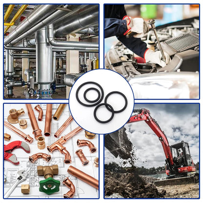 Set Surtido O-Rings Goma Nitrilo 32 Tamaños Universales (Junta Sello) para Plomería/Automotriz/Grifo Reparación (225/419 Piezas)