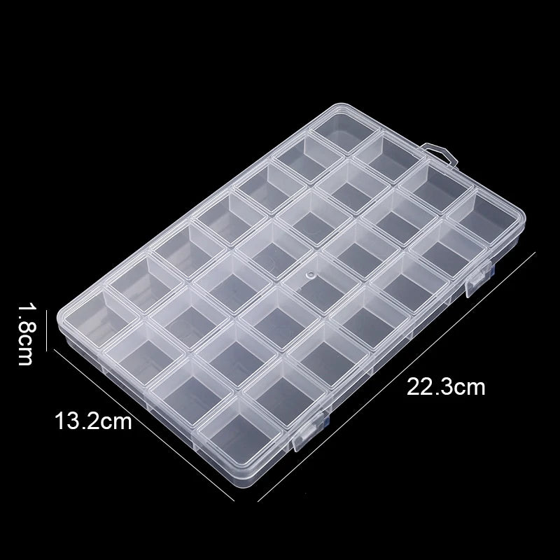 Caja Organizadora Plástico Transparente con Divisores Ajustables para Cuentas/Artesanía/Joyería/Pesca/Piezas