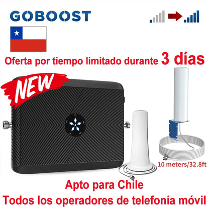 Kit Amplificador Señal Celular GoBoost 2G/3G/4G LTE GSM 700/850/1700/1900/2600 MHz (Chile)