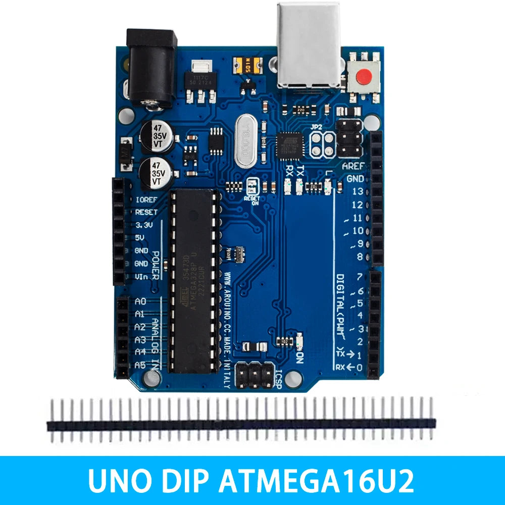 Placa Desarrollo Arduino UNO R3 (Oficial Certificada, ATMEGA16U2 + MEGA328P) con Cable USB Tipo A a B