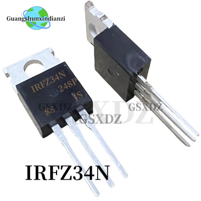 MOSFET Canal-N Alta Potencia TO-220 - Varios Tipos (IRFZ24N a IRF3205) - Lote 10 Piezas