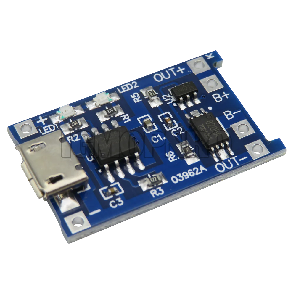 5pcs 5V Micro USB 1A 18650 TP4056 Lithium Battery Charging Board With Protection Charger Module 1A
