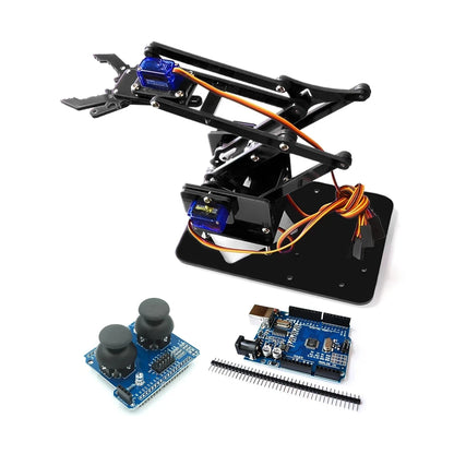 Kit Garra Brazo Robot Manipulador Mecánico Acrílico 4-DOF (Desarmado, para SG90/MG90S) Arduino STEAM