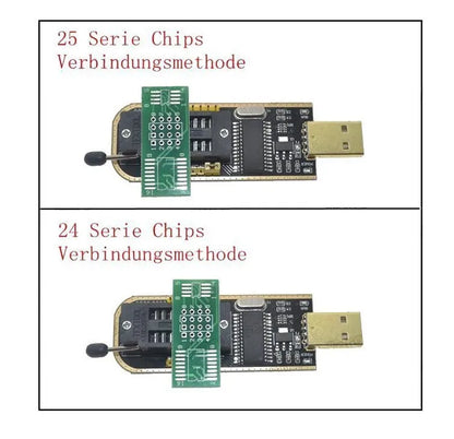 Kit Programador USB CH341A 24/25 Series EEPROM Flash BIOS + Clip Test SOIC8/SOP8
