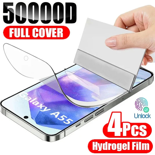 Film Hidrogel Cobertura Completa para Samsung A03/A12-A15/A21S/A23/A32-A34/A50/A52-A55/A70/A73 (4 Unidades)