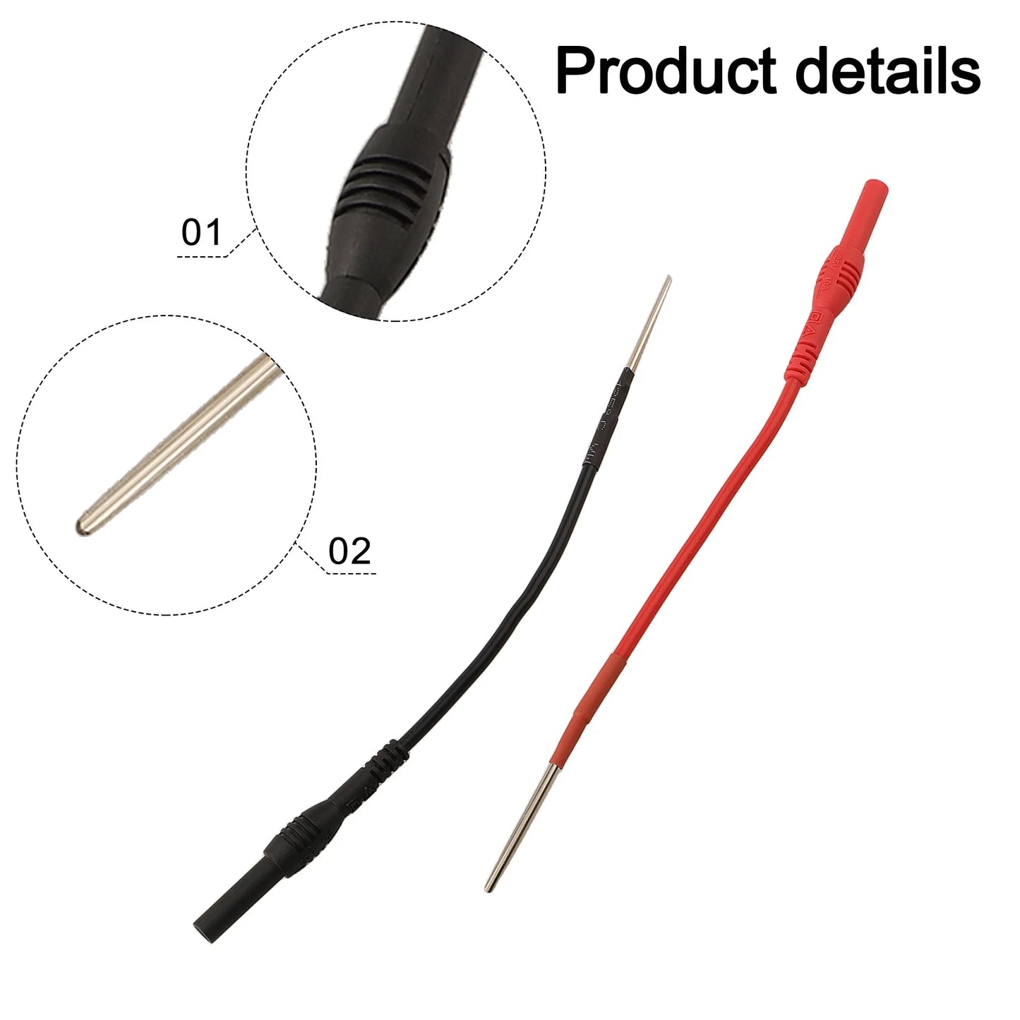 Adaptador Cable Flexible (x2) Banana Hembra 4mm - Sonda Trasera Silicona para Multímetro