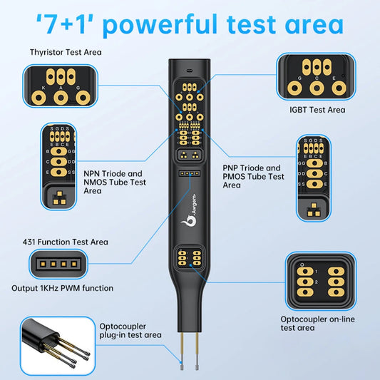 Tester Multifuncional de Transistores (NMOS, PMOS, IGBT, Tiristores, Optoacopladores, PNP/NPN)
