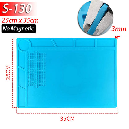 Alfombrilla Soldadura ESD Resistente Calor (932°F/500°C) Plataforma Mantenimiento Reparación Computadora/Teléfono Kit Herramientas