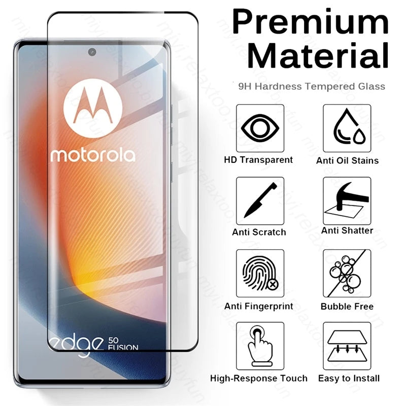 2In1 Protective Glass For Motorola Edge 50 Fusion 5G 2024 Curved Tempered Glass MotorolaEdge50 Pro Ultra Camera Screen Protector