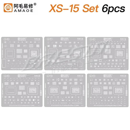 QIANLI MEGA-IDEA Black BGA Reballing Stencil Multifunction Universal Net for iPhone 6-16 Pro Max Planting Tin Steel Mesh tools