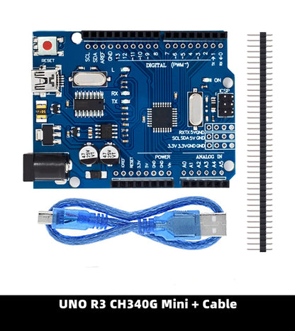 Placa Desarrollo UNO R3 (Oficial ATMEGA16U2 / WiFi R3 ATMEGA328P CH340G) compatible WeMos ESP8266 (con Caja)