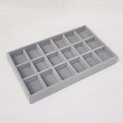 Bandeja Exhibidora Terciopelo para Joyería (Soporte Anillos/Pendientes/Collares Portátil) Caja Organizadora Almacenamiento