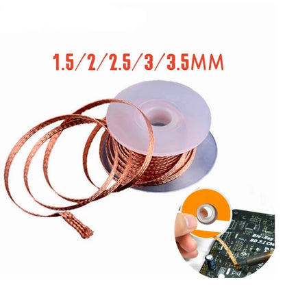 Malla Desoldadora Trenzada (1mm/2.5mm/4mm, 1.5m/3m) Alambre Removedor Mecha Soldadura Estaño Cable Flux Herramienta Reparación
