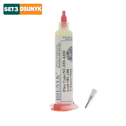 Flux Soldadura Amtech NC-559 en Jeringa (10ml) para Electrónica/BGA/SMD/PCB Reparación
