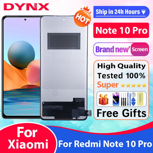 6.67" for Xiaomi Redmi Note 10 Pro LCD M2101K6G Display Touch Screen For Redmi Note10Pro LCD Display Frame Assembly