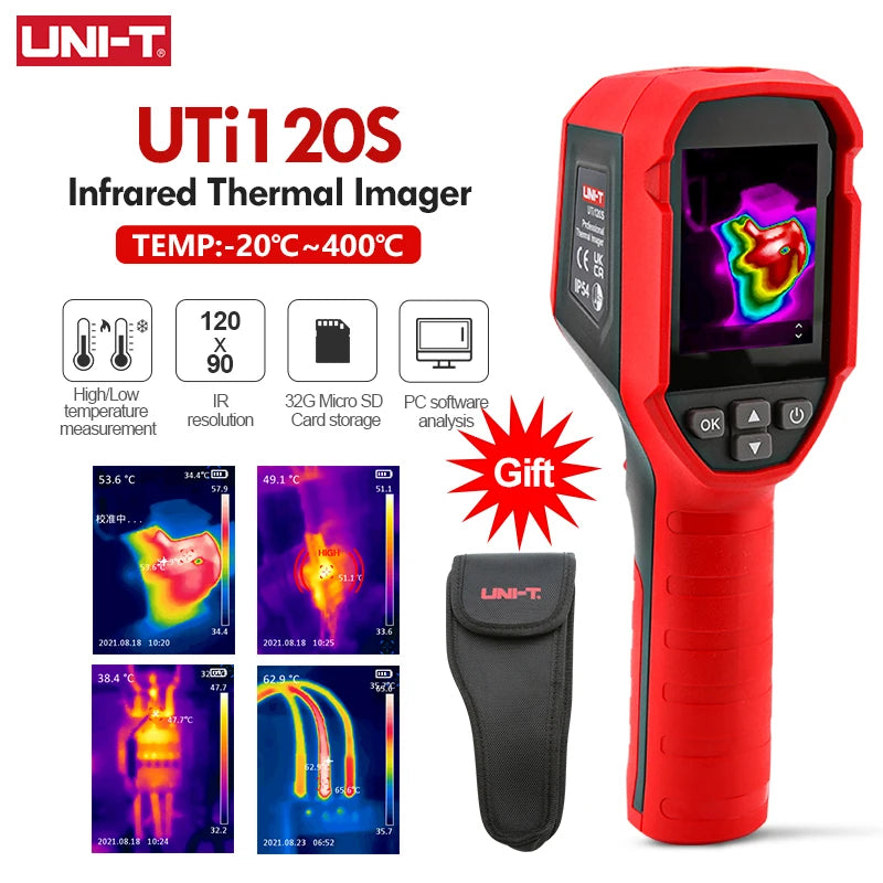 Cámara Termográfica UNI-T UTi120S (120x90) - Termógrafo Infrarrojo Prueba Tuberías Calefacción Suelo