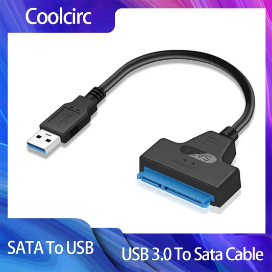 Cable Adaptador Coolcirc USB 3.0 a SATA para Disco Duro HDD/SSD Externo 2.5"