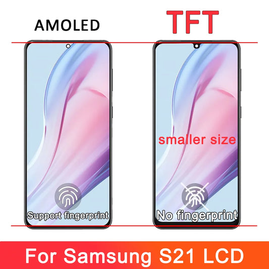 Conjunto de pantalla LCD S21 para Samsung Galaxy S21 5G G991B G990F pantalla LCD Digitalizador de pantalla táctil con reemplazo de marco