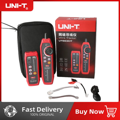 Kit Rastreador Cables LAN UNI-T UT683KIT - Tester Red RJ45/RJ11, Buscador Línea Telefónica, Herramienta Networking
