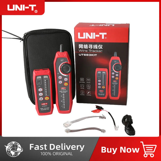 Kit Rastreador Cables LAN UNI-T UT683KIT - Tester Red RJ45/RJ11, Buscador Línea Telefónica, Herramienta Networking