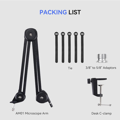 Elikliv Digital Microscope Flexible Arm Suspension Boom Scissor Arm Stand Metal Bracket for DM602 flex