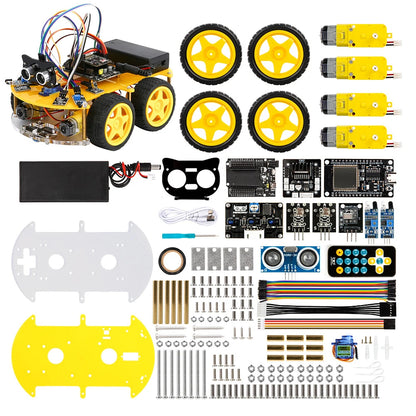 Kit Auto Robot Inteligente KUONGSHUN 4WD WiFi Multifunción ESP32 para Arduino