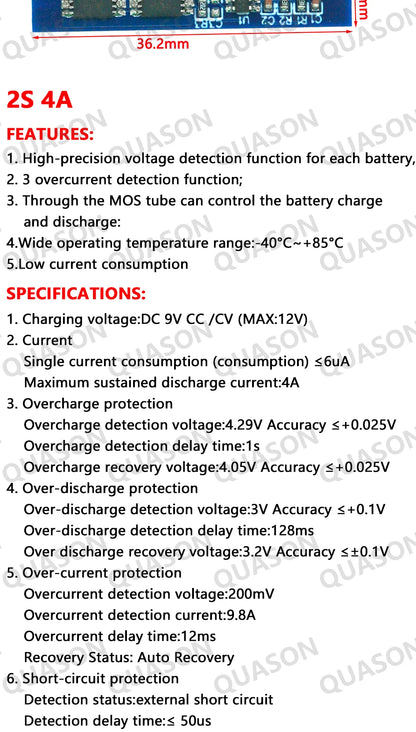 2S 3A 4A 5A 8A 10A 13A 20A 7.4V 8.4V Li-ion 18650 Lithium battery protection board / BMS board Standard / Balance