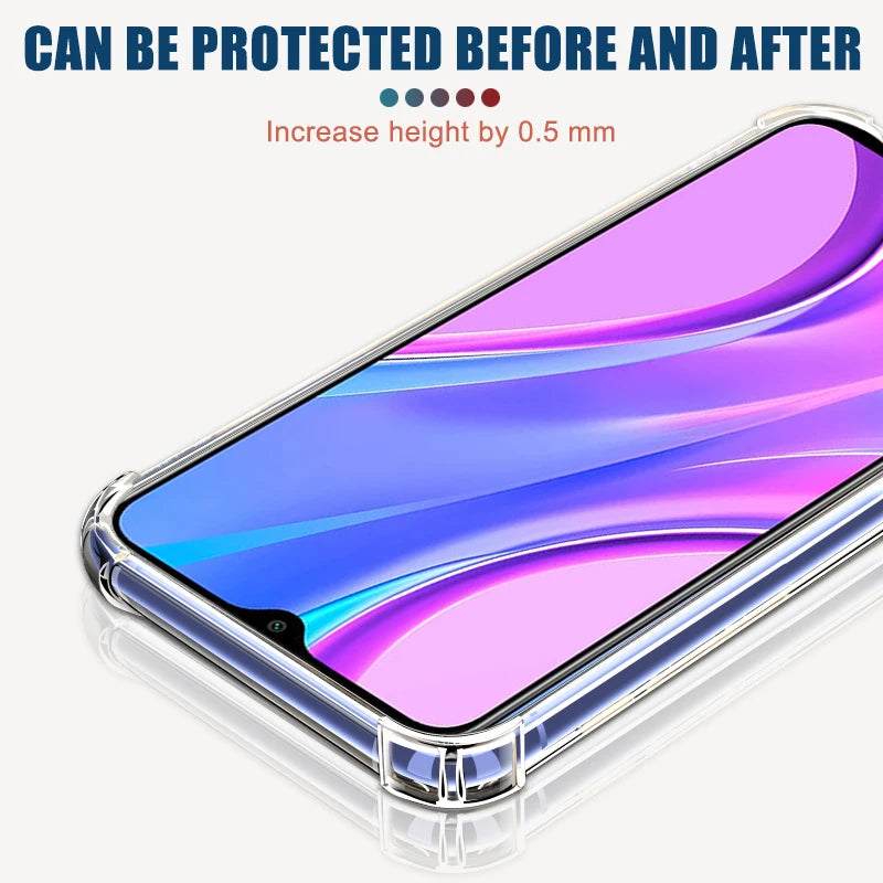 Funda Carcasa Teléfono Silicona Suave Transparente Anti-Golpes para Xiaomi Redmi 8/8A/9A/9C NFC/9AT / Note 8/8T/9 Pro Max/9T