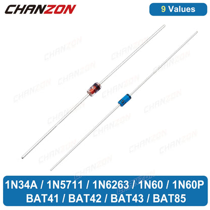 1N34A 1N5711 1N6263 1N60 1N60P BAT41 BAT42 BAT43 BAT85 Small Signal Schottky Barrier Switching Diode Axial  for TV AM FM Radio