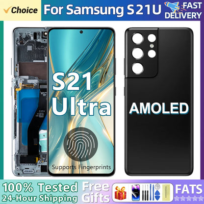 Pantalla S21 Ultra AMOLED de 6,8 pulgadas con huellas dactilares para Samsung Galaxy S21 Ultra 5G G998B G998B/DS pantalla Lcd montaje de pantalla táctil