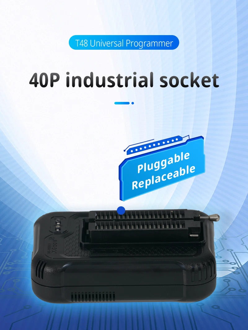 Programador XGecu T48 [TL866-3G] (Soporta 34000+ ICs SPI/Nor/NAND/EMMC BGA/TSOP/SOP/PLCC, V12.78)