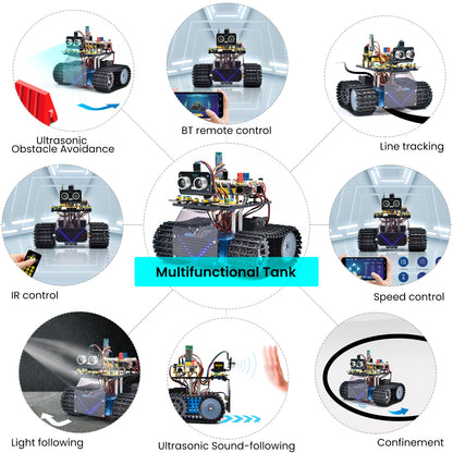 Kit Robot Tanque Inteligente Keyestudio Mini V3.0 (Actualizado) DIY STEM Programable compatible Arduino/Mixly